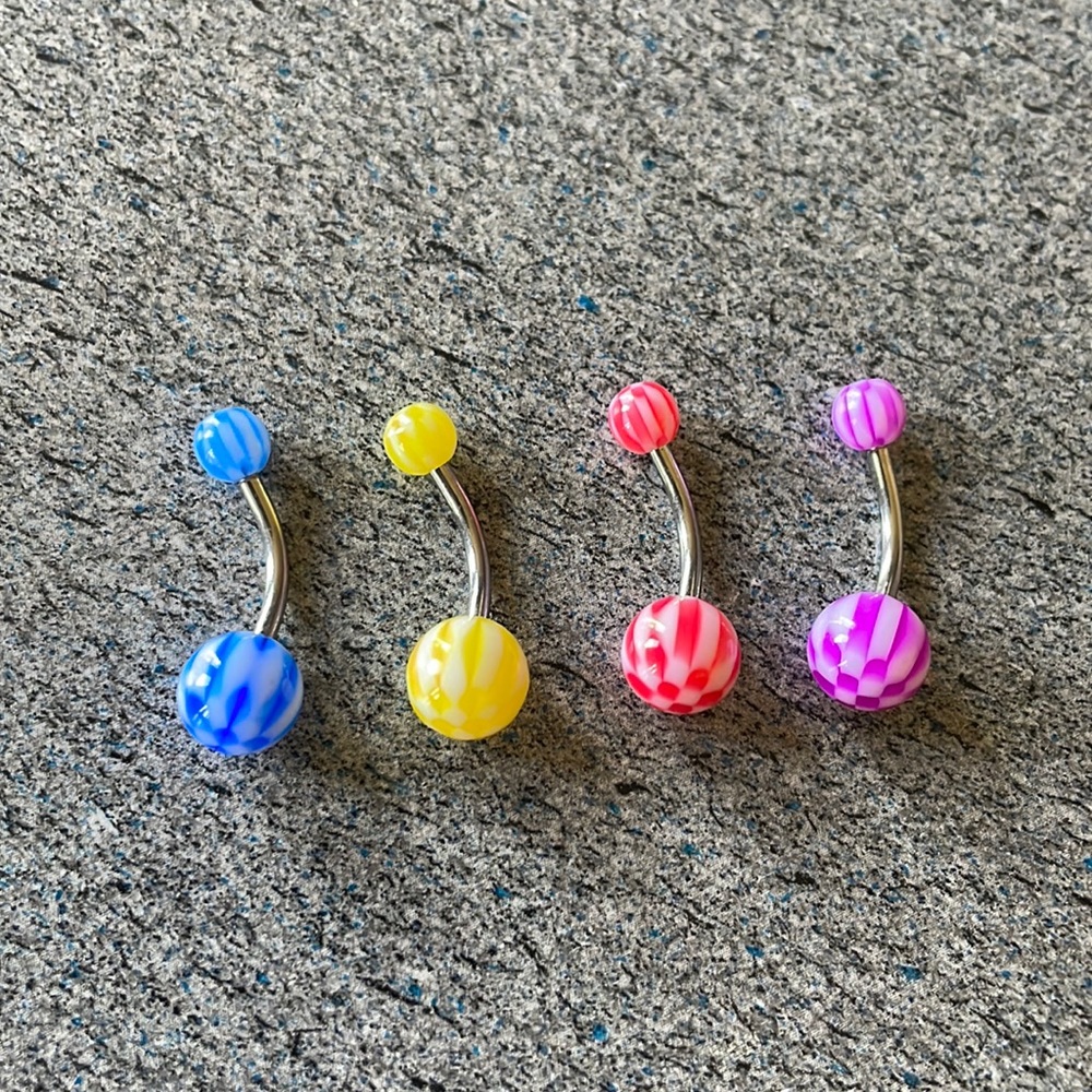 4 Pack of Body Candy Belly Button Rings